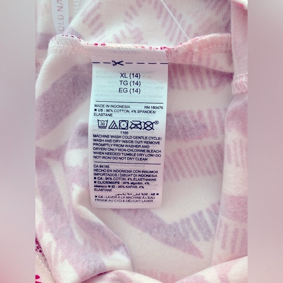 ***SOLD*** NWT! OLD NAVY pink + white palm LEGGINGS. Size XL (14) kids - Picture 5 of 5